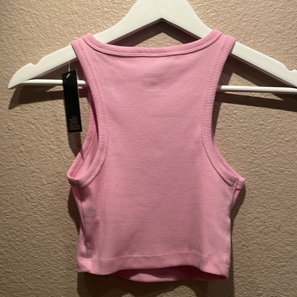New Wild Fable Women’s Pink Ribbed Cropped Tank Top Size XXS NWT - Picture 7 of 9